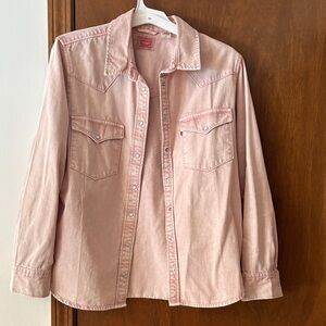 Levi’s Pink Denim Button-Up Shirt